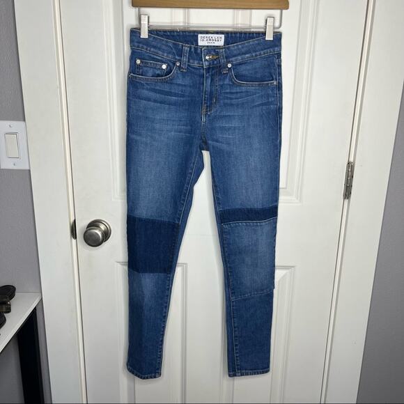 Derek Lam 10 Crosby Devi Mid Rise Authentic Skinny Patch Ankle Jeans Size 24 - Picture 2 of 10